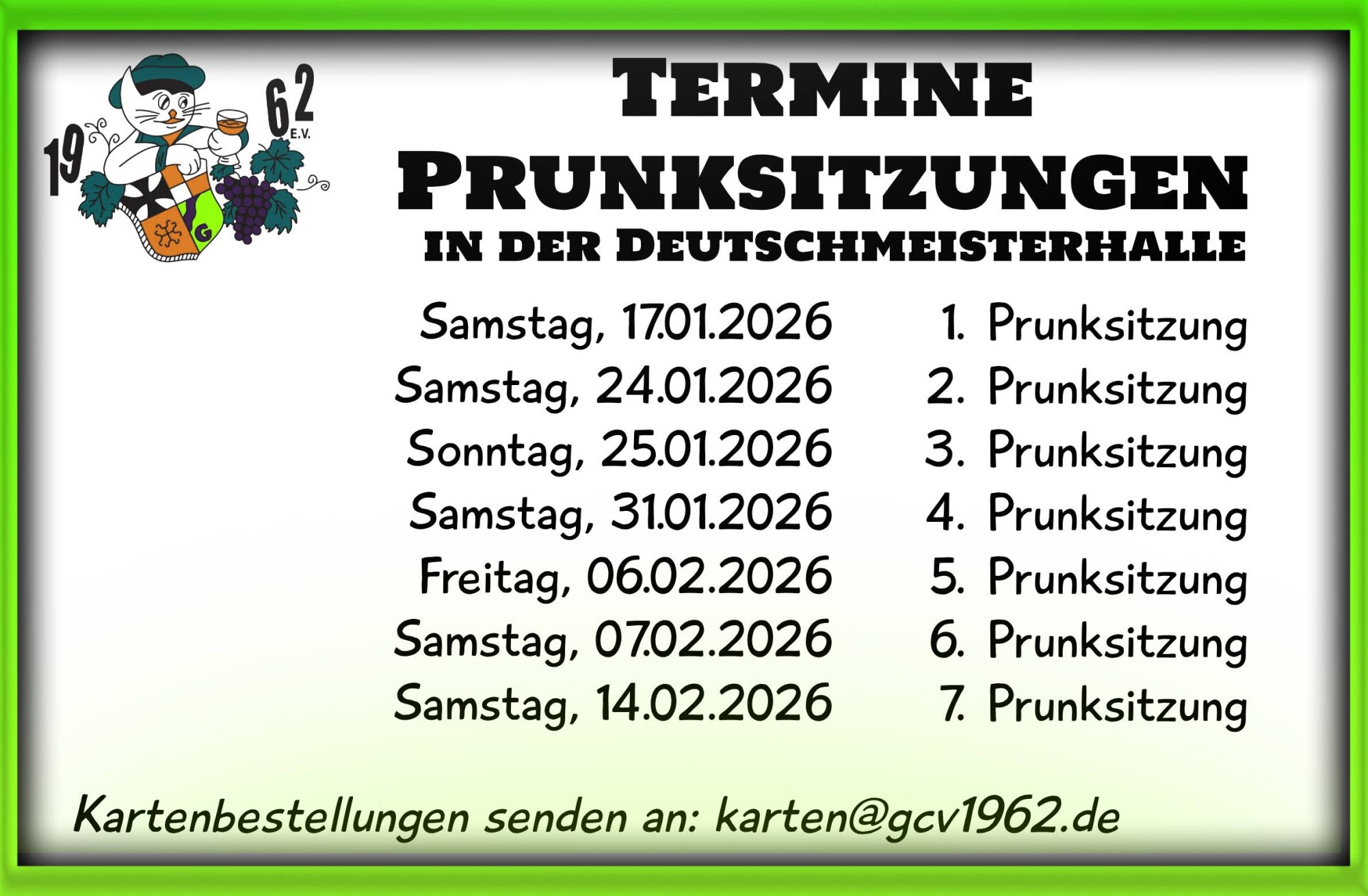 Prunksitzungstermine